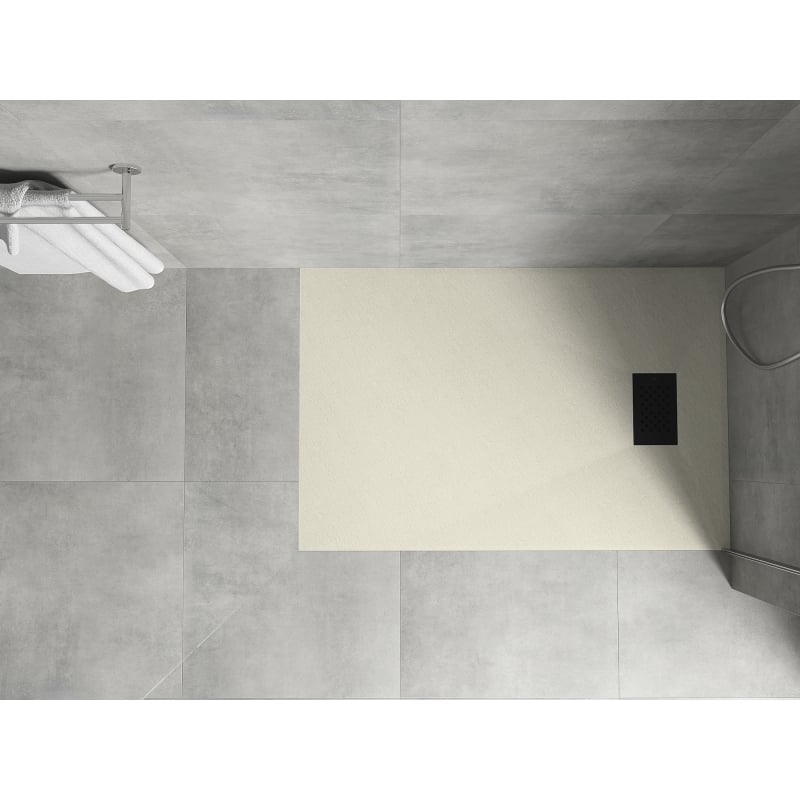 Mexen Hugo receveur de douche rectangulaire SMC 90 x 80 cm, beige, cache noir - 42698090-B
