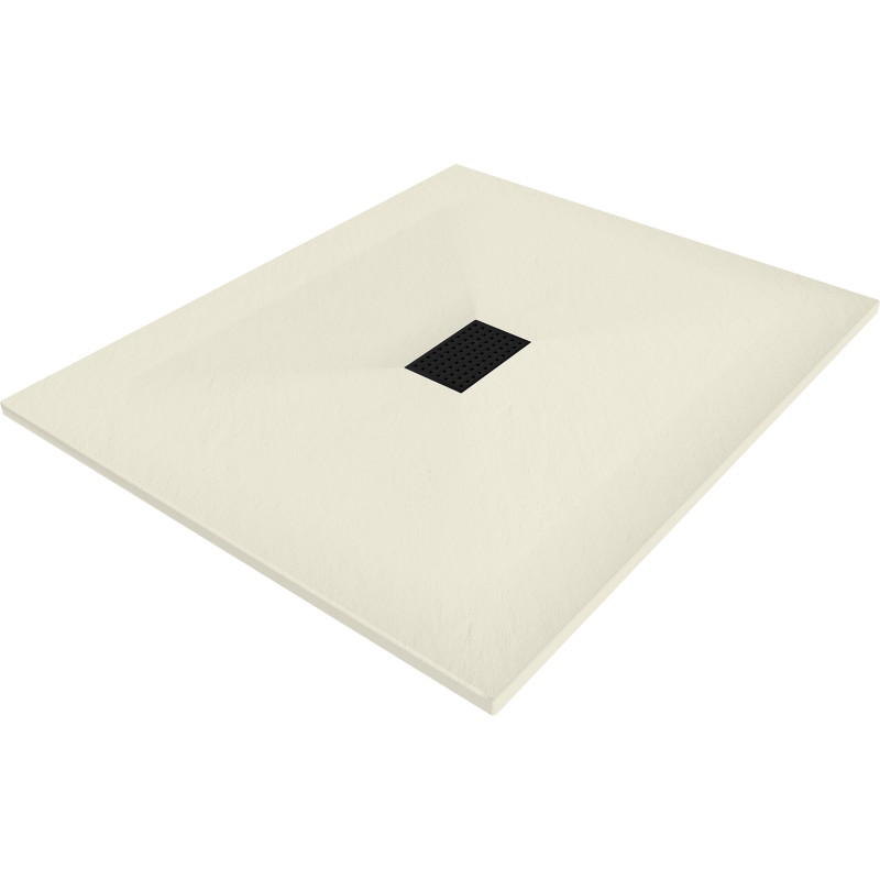 Mexen Hugo rectangular SMC shower tray 120 x 100 cm, beige, black cover - 42691012-B