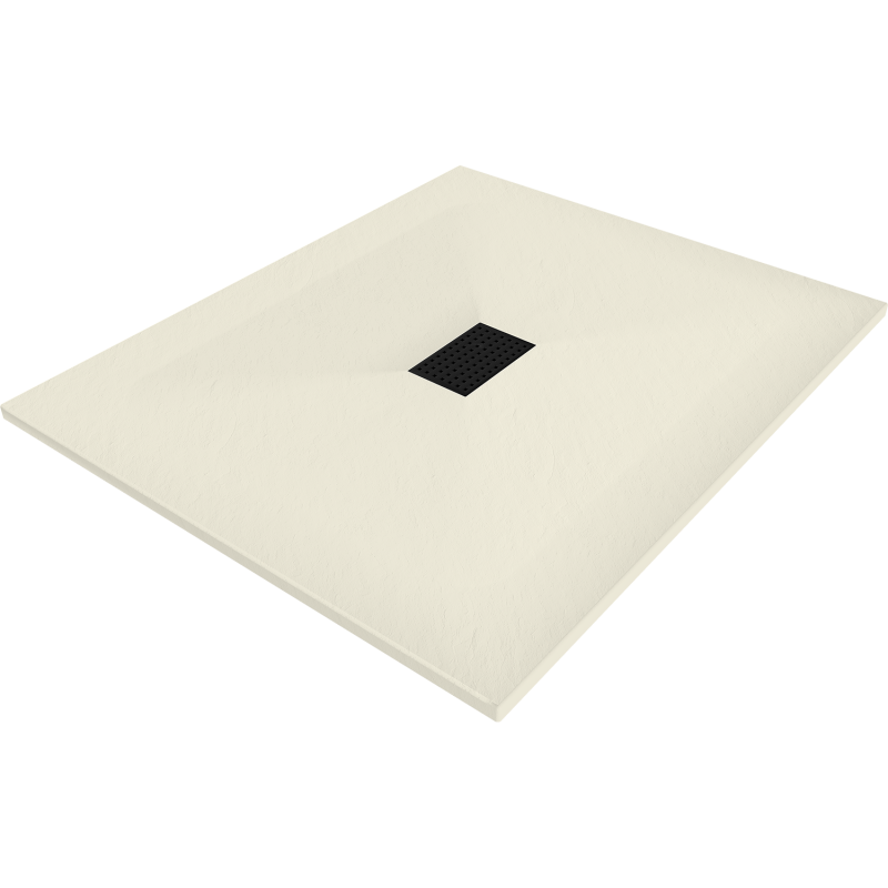 Mexen Hugo taisnstūra dušas paliktnis SMC 120 x 100 cm, bēšs, melns panelis - 42691012-B