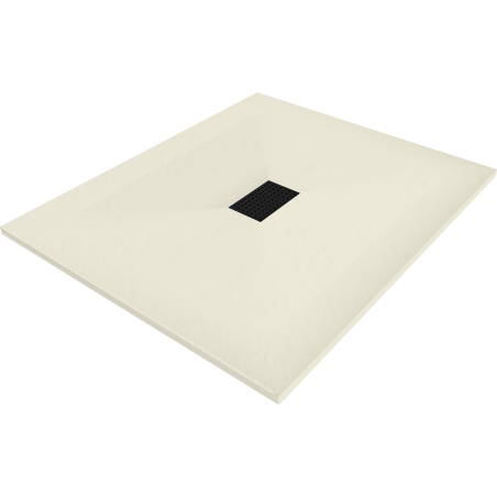 Mexen Hugo brodzik prostokątny SMC 120 x 100 cm, beżowy, maskownica czarna - 42691012-B