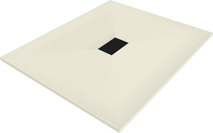 Mexen Hugo taisnstūra dušas paliktnis SMC 120 x 100 cm, bēšs, melns panelis - 42691012-B