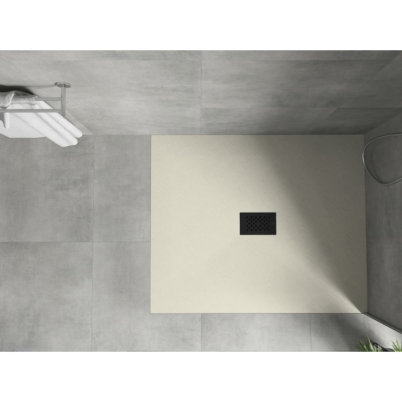 Mexen Hugo rectangular SMC shower tray 120 x 100 cm, beige, black cover - 42691012-B
