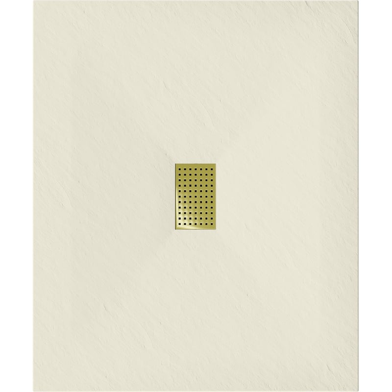Mexen Hugo base de duche retangular SMC 120 x 100 cm, bege, grelha dourada - 42691012-G