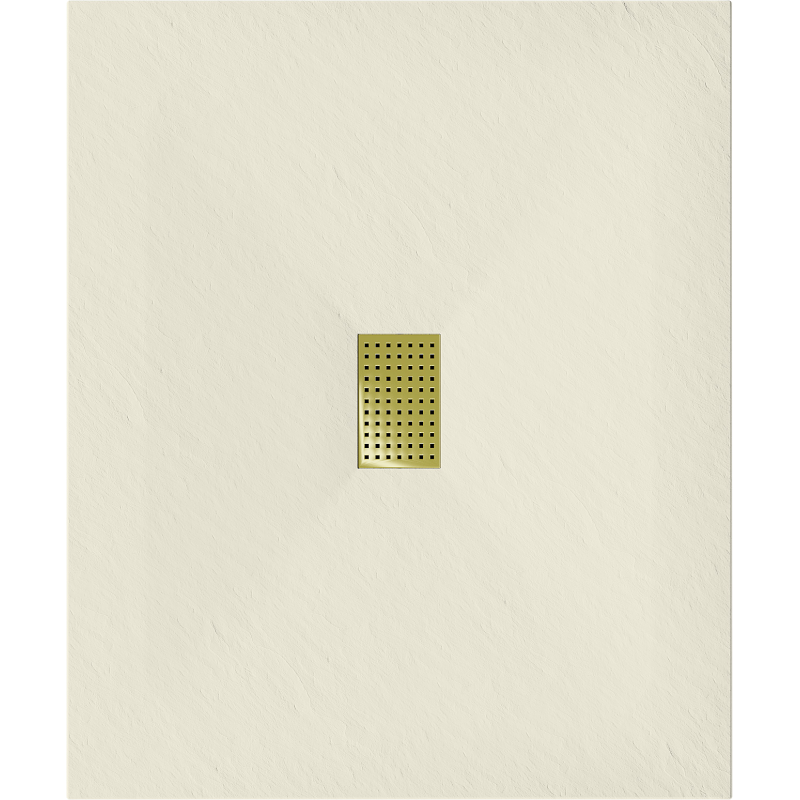 Mexen Hugo brodzik prostokątny SMC 120 x 100 cm, beżowy, maskownica złota - 42691012-G