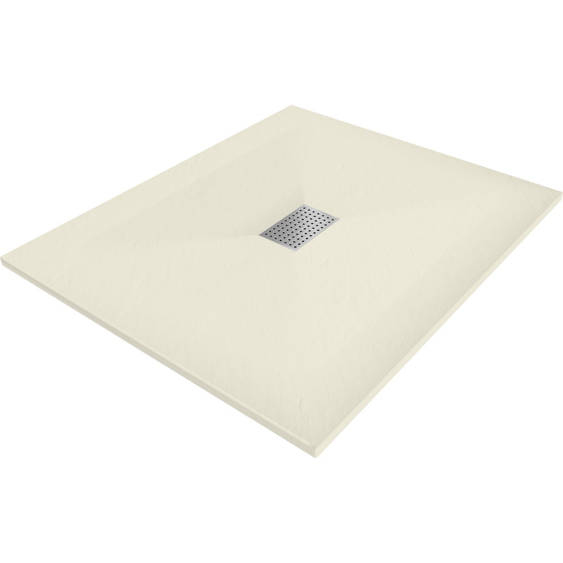 Mexen Hugo rectangular SMC shower tray 120 x 100 cm, beige, inox cover - 42691012-X