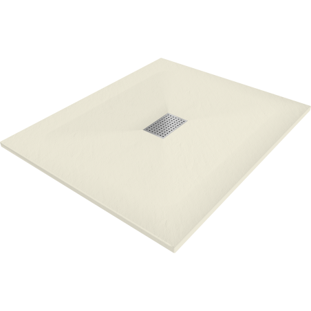 Mexen Hugo brodzik prostokątny SMC 120 x 100 cm, beżowy, maskownica inox - 42691012-X