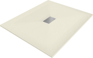 Mexen Hugo taisnstūrveida dušas paliktnis SMC 120 x 100 cm, bēšs, inox pārsegs - 42691012-X