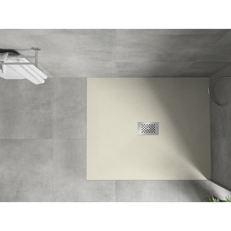 Mexen Hugo base de duche retangular SMC 120 x 100 cm, bege, grelha inox - 42691012-X