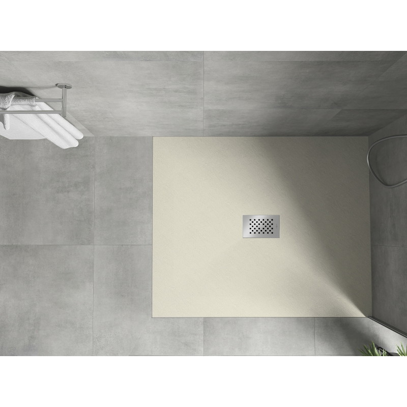 Mexen Hugo rectangular SMC shower tray 120 x 100 cm, beige, inox cover - 42691012-X