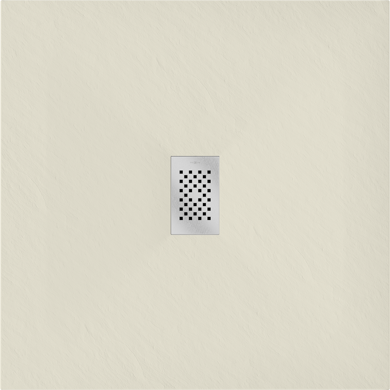 Mexen Hugo brodzik kwadratowy SMC 80 x 80 cm, beżowy, maskownica inox - 42698080-X