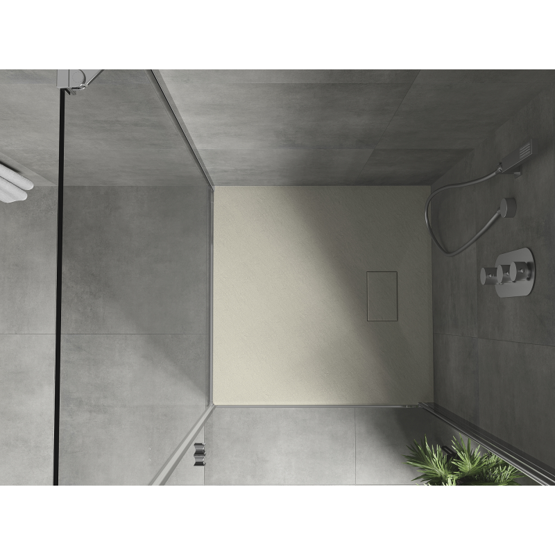 Mexen Hugo kvadrātveida dušas paliktnis SMC 80 x 80 cm, bēšs - 42698080