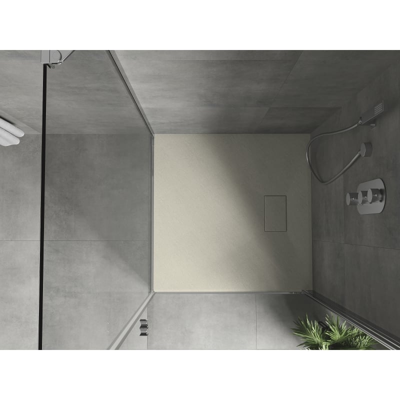 Mexen Hugo piatto doccia quadrato SMC 80 x 80 cm, beige - 42698080