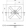 Mexen Hugo brodzik kwadratowy SMC 100 x 100 cm, beżowy, maskownica inox - 42691010-X
