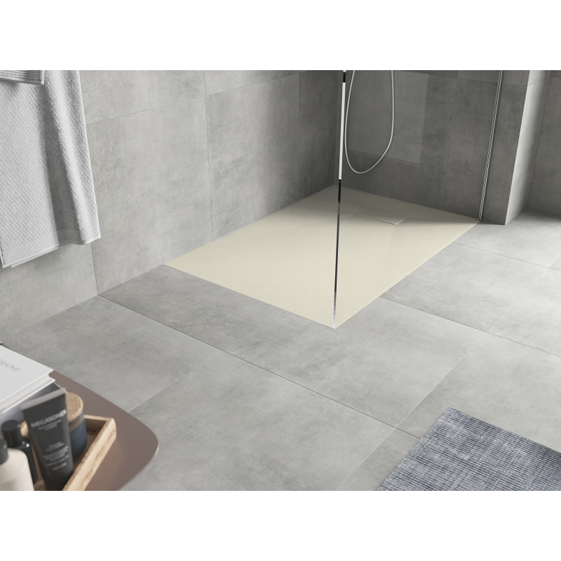 Mexen Hugo taisnstūra SMC dušas padele 100 x 80 cm, bēša - 42698010