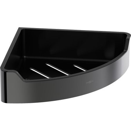 Mexen Rivon-C koszyk łazienkowy narożny, black chrome - 70A8525-73