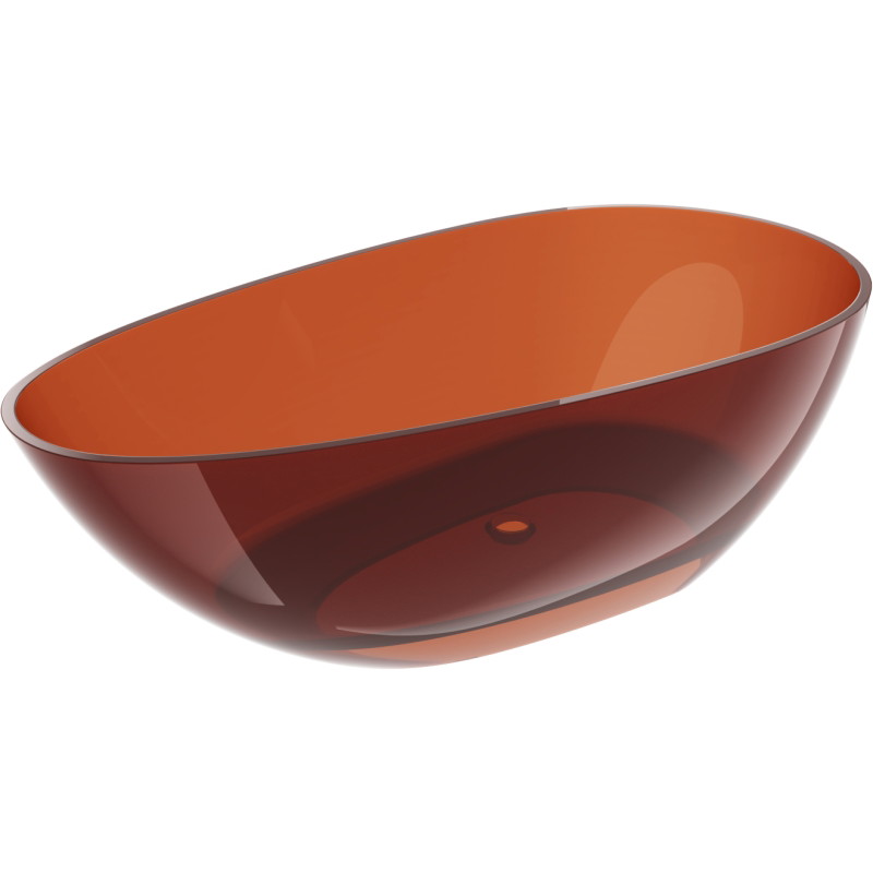 Mexen Glass wanna wolnostojąca transparentna 170 x 85 cm, earth, korek chrom - 58061708505