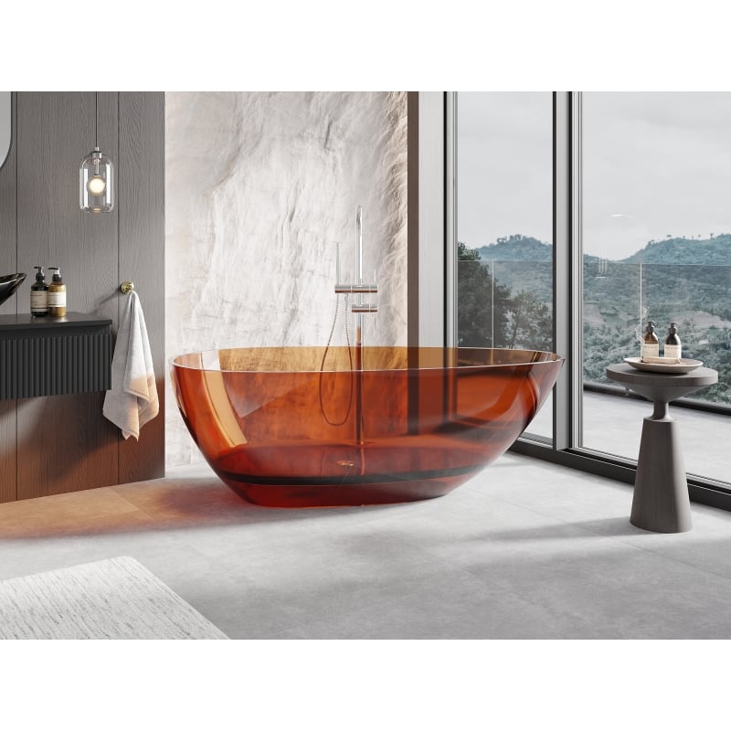 Mexen Glass vann vabas seisev läbipaistev 170 x 85 cm, maa, kroomitud kork - 58061708505