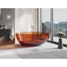 Mexen Glass baignoire autoportante transparente 170 x 85 cm, terre, bouchon chromé - 58061708505