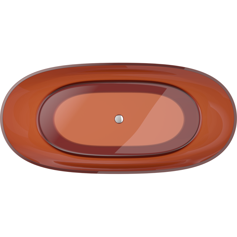 Mexen Pure earth banheira independente transparente 170 x 80 cm, tampa cromada - 58071708005