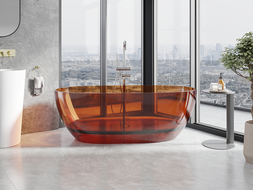 Mexen Pure baignoire autoportante transparente 170 x 80 cm, earth, bonde chromée - 58071708005