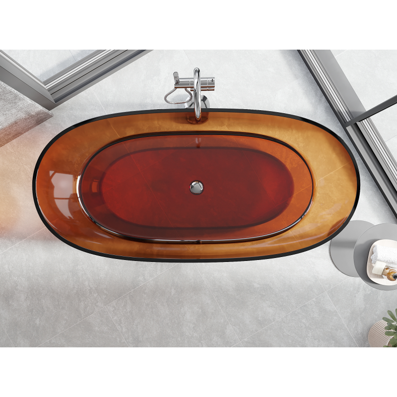 Mexen Pure earth wanna prostoječa prozorna 170 x 80 cm, kromirana zaporka - 58071708005