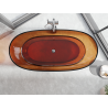 Mexen Pure bañera exenta transparente 170 x 80 cm, earth, tapa cromada - 58071708005