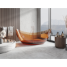 Mexen Vea freistehende transparente Badewanne 180 x 80 cm, earth, Chrom-Abfluss - 58091808005