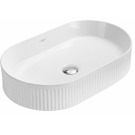 Mexen Grovo countertop fluted washbasin 57 x 36 cm, white - 22305700