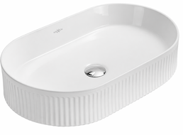 Mexen Grovo countertop fluted washbasin 57 x 36 cm, white - 22305700
