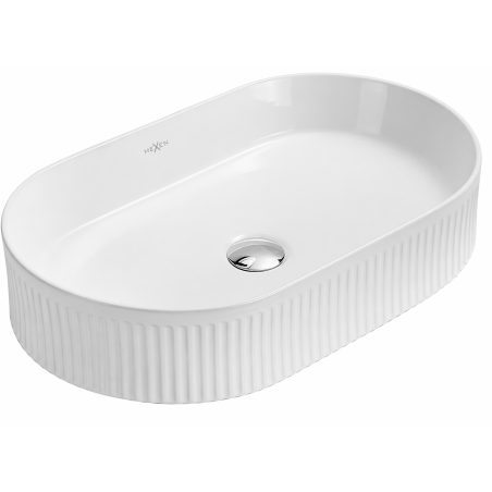 Mexen Grovo lavatório de bancada estriado 49 x 31 cm, branco - 22304900