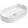 Mexen Grovo lavatório de bancada estriado 49 x 31 cm, branco - 22304900