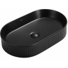 Mexen Grovo lavatório de bancada canelado 49 x 31 cm, preto mate - 22304985