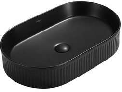 Mexen Grovo opbouw waskom geribbeld 49 x 31 cm, zwart mat - 22304985