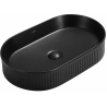 Mexen Grovo countertop fluted washbasin 57 x 36 cm, black matte - 22305785
