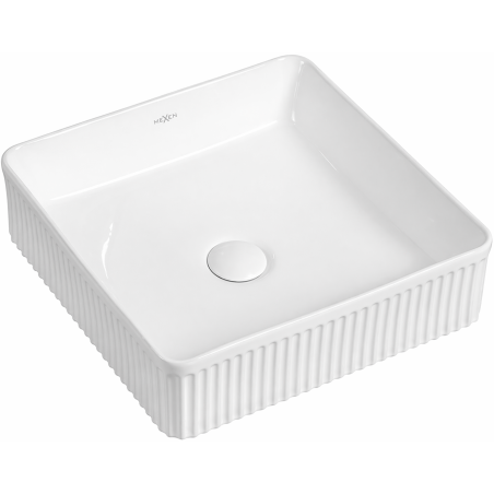Mexen Grovo countertop washbasin ribbed 41 x 41 cm, white - 22304100