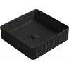 Mexen Grovo countertop washbasin ribbed 41 x 41 cm, black matt - 22304185