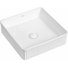 Mexen Grovo countertop basin fluted 37 x 37 cm, white - 22303700