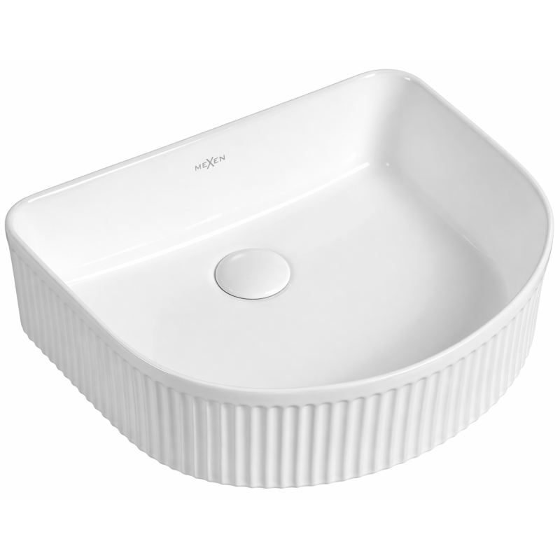 Mexen Grovo opbouwwastafel geribbeld 41 x 36 cm, wit - 22304200