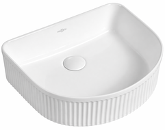 Mexen Grovo lavabo sobre encimera acanalado 40 x 35 cm, blanco - 22304000