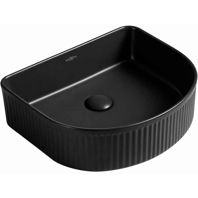 Mexen Grovo Aufsatzwaschbecken geriffelt 40 x 35 cm, schwarz matt - 22304085