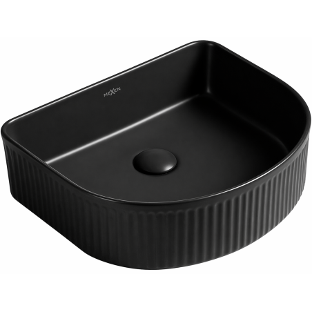 Mexen Grovo countertop ribbed washbasin 41 x 36 cm, black matte - 22304285