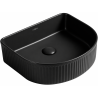 Mexen Grovo countertop ribbed washbasin 41 x 36 cm, black matte - 22304285