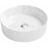 Mexen Grovo countertop sink fluted 35 x 35 cm, white - 22303500