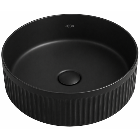 Mexen Grovo lavabo à poser rainuré 35 x 35 cm, noir mat - 22303585