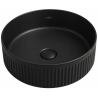 Mexen Grovo Countertop Washbasin Fluted 35 x 35 cm, Black Matte - 22303585