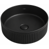 Mexen Grovo lavabo à poser cannelé 39 x 39 cm, noir mat - 22303985