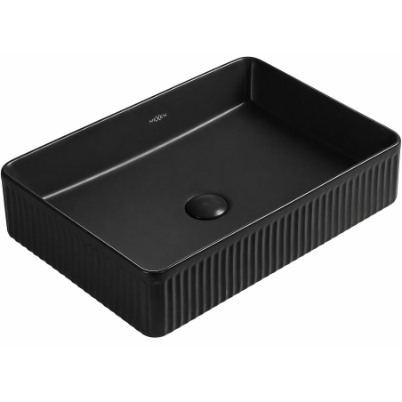 Mexen Grovo countertop washbasin fluted 51 x 37 cm, black matte - 22305185