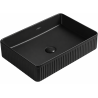 Mexen Grovo countertop washbasin fluted 51 x 37 cm, black matte - 22305185