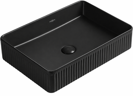 Mexen Grovo Ραβδωτός νιπτήρας πάγκου 51 x 37 cm, μαύρο ματ - 22305185
