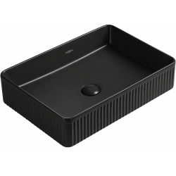 Mexen Grovo gegroefde opzetwastafel 50 x 34 cm, zwarte mat - 22305085